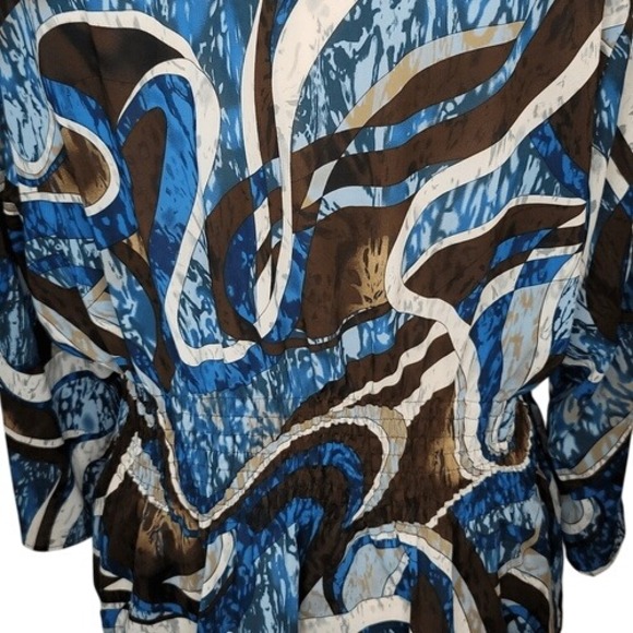 Ashley‎ Stewart Button Down Smocked Waist Top - Picture 7 of 9